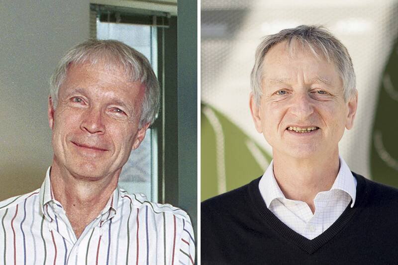 瑞典皇家科学院宣布,2024年诺贝尔物理学奖由霍普菲尔德(左)和辛顿(右)共同获得,得奖原因是「开创了人工神经网络的机器学习技术。(美联社) 瑞典皇家科学院宣布,2024年诺贝尔物理学奖由霍普菲尔德(左)和辛顿(右)共同获得,得奖原因是「开创了人工神经网络的机器学习技术。(美联社)