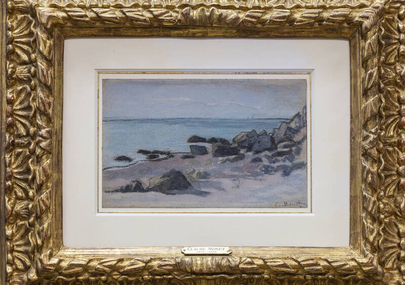 二战爆发前夕遭纳粹掠夺的莫内1865年作品《海边》(Bord de Mer)9日在美国纽奥良物归原主。(美联社) 二战爆发前夕遭纳粹掠夺的莫内1865年作品《海边》(Bord de Mer)9日在美国纽奥良物归原主。(美联社)