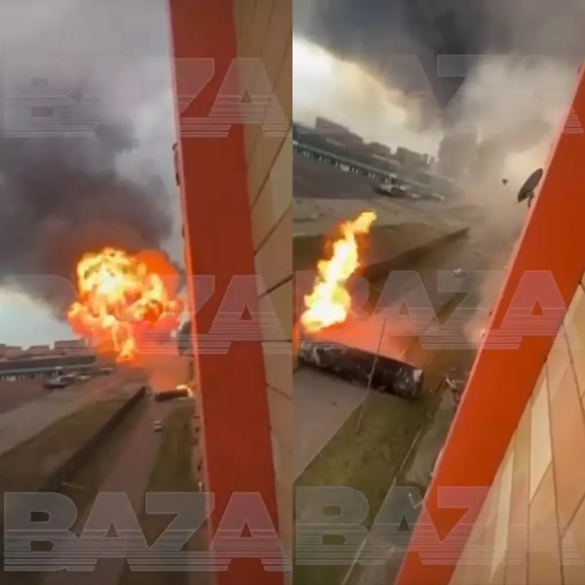车臣油站大爆炸引发地震!酿4死5伤 火球冲天画面曝