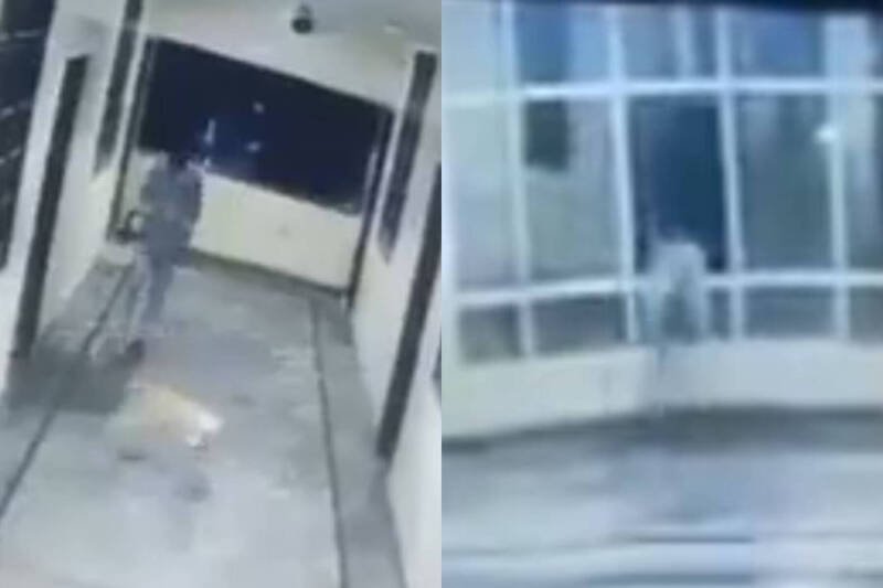 印度1名男子为了追狗,不慎从3楼坠落伤重不治。(本报合成,撷取自@sudhakarudumula/X) 印度1名男子为了追狗,不慎从3楼坠落伤重不治。(本报合成,撷取自@sudhakarudumula/X)