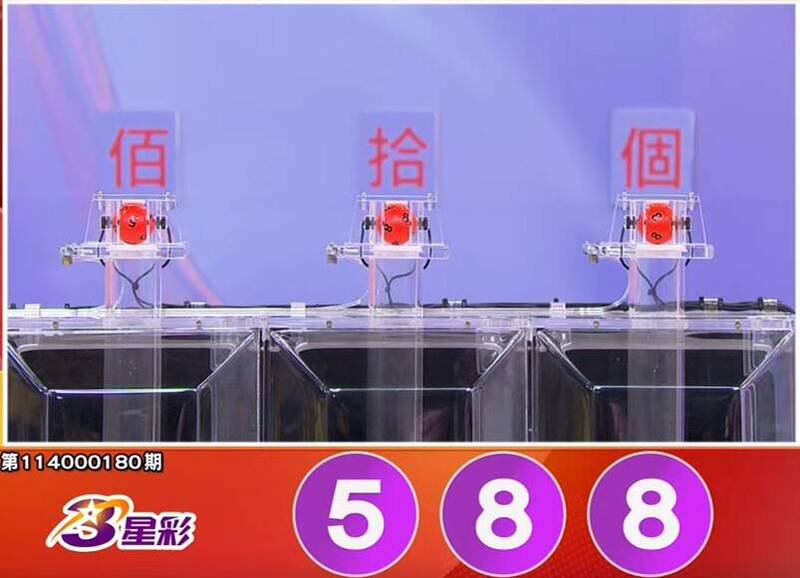 3星彩开奖号码。(撷取自三立iNEWS《全民i彩券》) 3星彩开奖号码。(撷取自三立iNEWS《全民i彩券》)