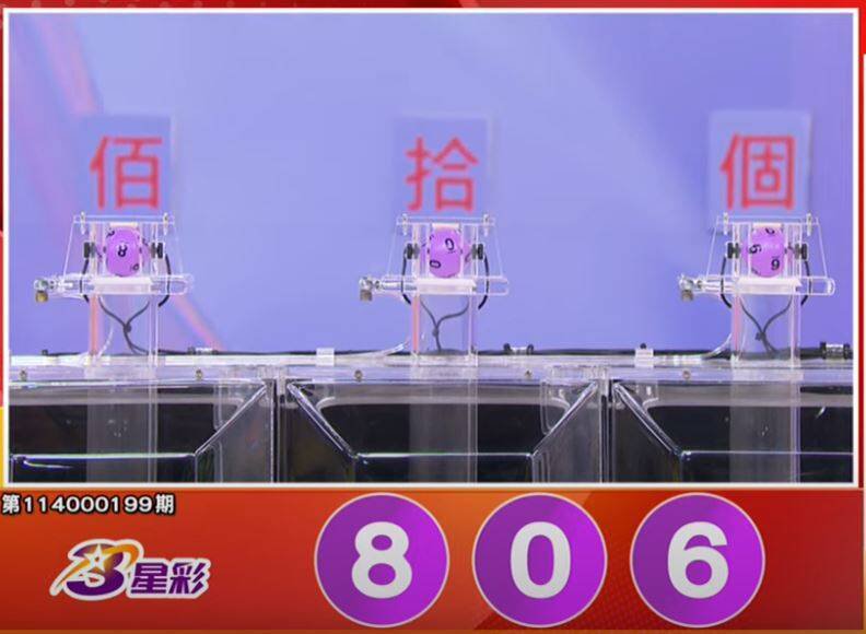 3星彩开奖号码。(撷取自三立iNEWS《全民i彩券》) 3星彩开奖号码。(撷取自三立iNEWS《全民i彩券》)
