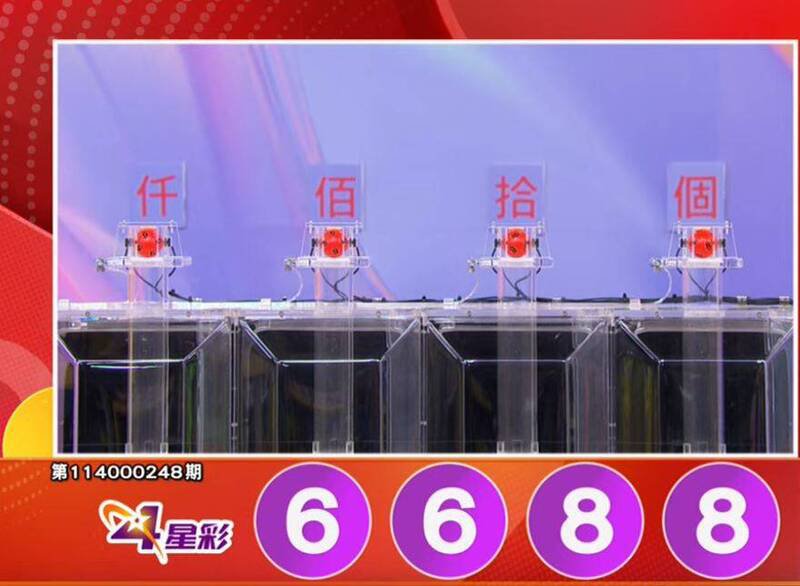 4星彩开奖号码。(撷取自三立iNEWS《全民i彩券》) 4星彩开奖号码。(撷取自三立iNEWS《全民i彩券》)