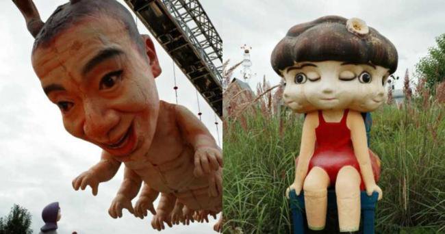 中国游乐园惊见“人体蜈蚣”！诡异造型太骇人