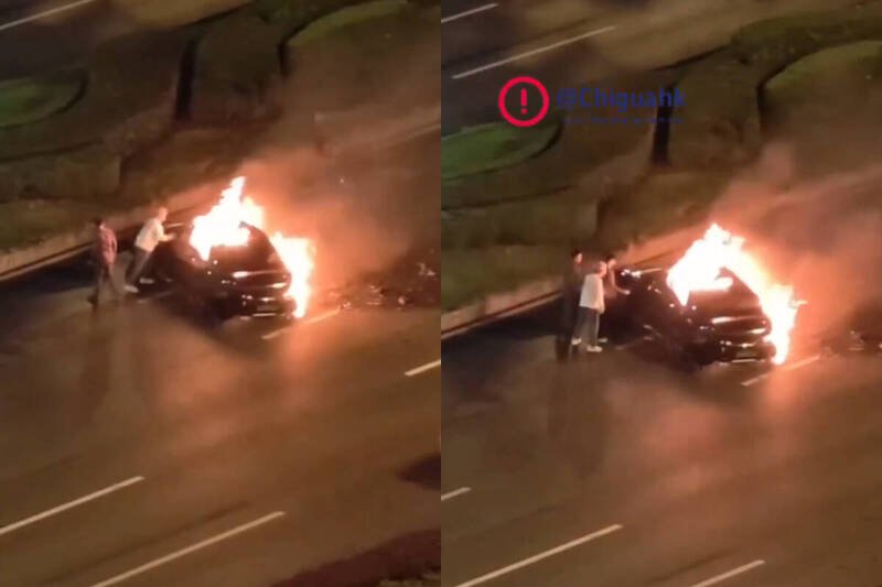 中国成都发生电动车起火意外,使1名驾驶死亡。(撷取自李老师不是你老师X) 中国成都发生电动车起火意外,使1名驾驶死亡。(撷取自李老师不是你老师X)
