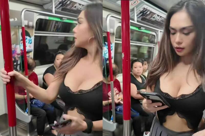 近期香港社群平台一段影片,一名身材火辣的长发女子,穿著清凉小可爱与超短的迷你裙搭乘地铁。(图撷取自「Jahziel Manabat」脸书粉专,本报合成)
近期香港社群平台一段影片,一名身材火辣的长发女子,穿著清凉小可爱与超短的迷你裙搭乘地铁。(图撷取自「Jahziel Manabat」脸书粉专,本报合成)