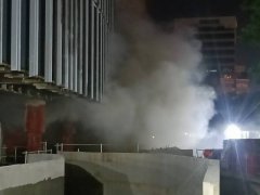 北市松山区富锦街传火警 新建集合住宅工地地下一楼建材烧损