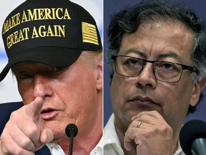 美国总统川普(左)在社群平台发文指控哥伦比亚总统裴卓(右)为毒贩,宣布停止美国一切金援。(法新社档案照) 美国总统川普(左)在社群平台发文指控哥伦比亚总统裴卓(右)为毒贩,宣布停止美国一切金援。(法新社档案照)