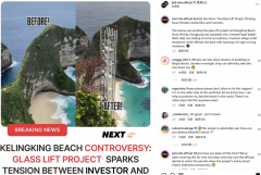 中企在印尼峇里省绝美悬崖盖观光电梯惹议 当局喊卡