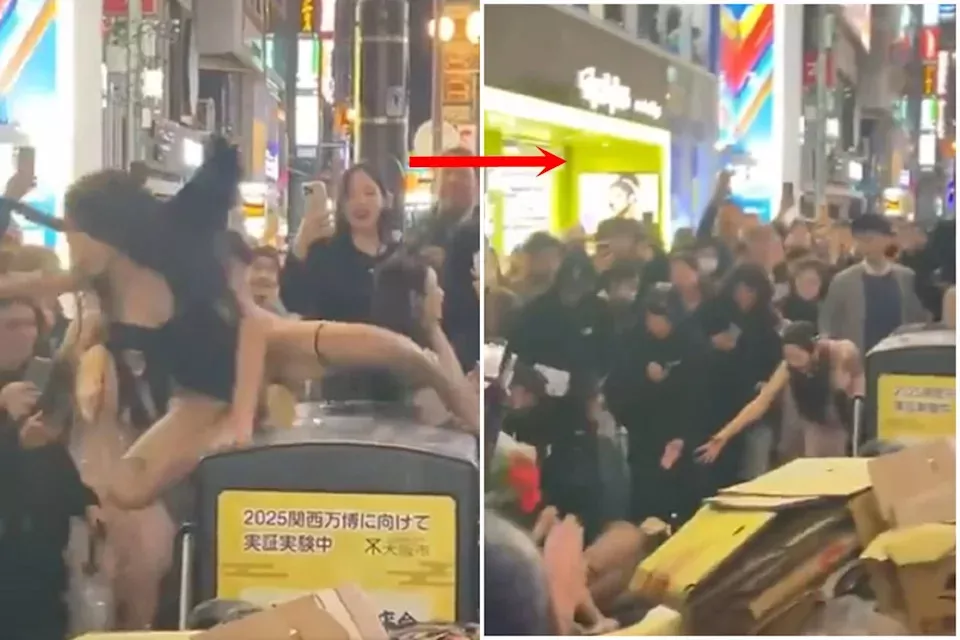 性感妹垃圾桶上跳艳舞 喷鼻血到最后吓死人