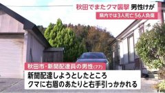 日本秋田县77岁派报员遇熊 「摆出防御姿势」成功击退