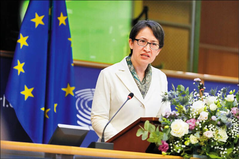 对中政策跨国议会联盟（IPAC）2025峰会在布鲁塞尔欧洲议会展开，台湾副总统萧美琴7日晚间在外交部长林佳龙等人陪同下出席并发表演说。（美联社）