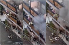 大阪火灾惊魂！ 女子逃生踢倒梯子 与消防员接连坠楼画面曝