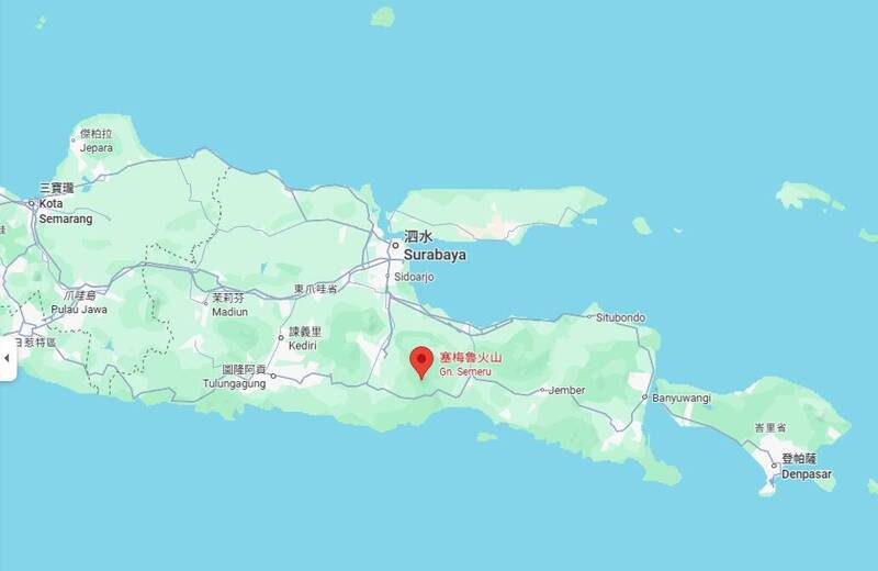 峇里岛恩古拉莱机场说，目前航班运作一切正常，未受爪哇岛塞梅鲁火山喷发影响。（撷取自Google地图）