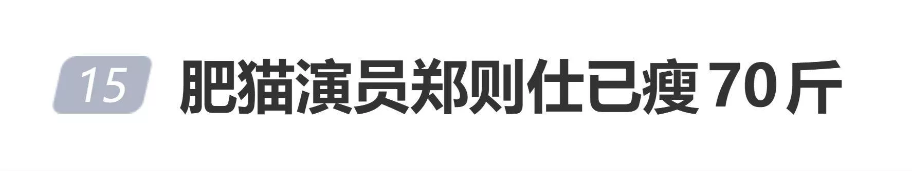 肥猫郑则仕回应暴瘦70斤：年纪大了，身体承受不了