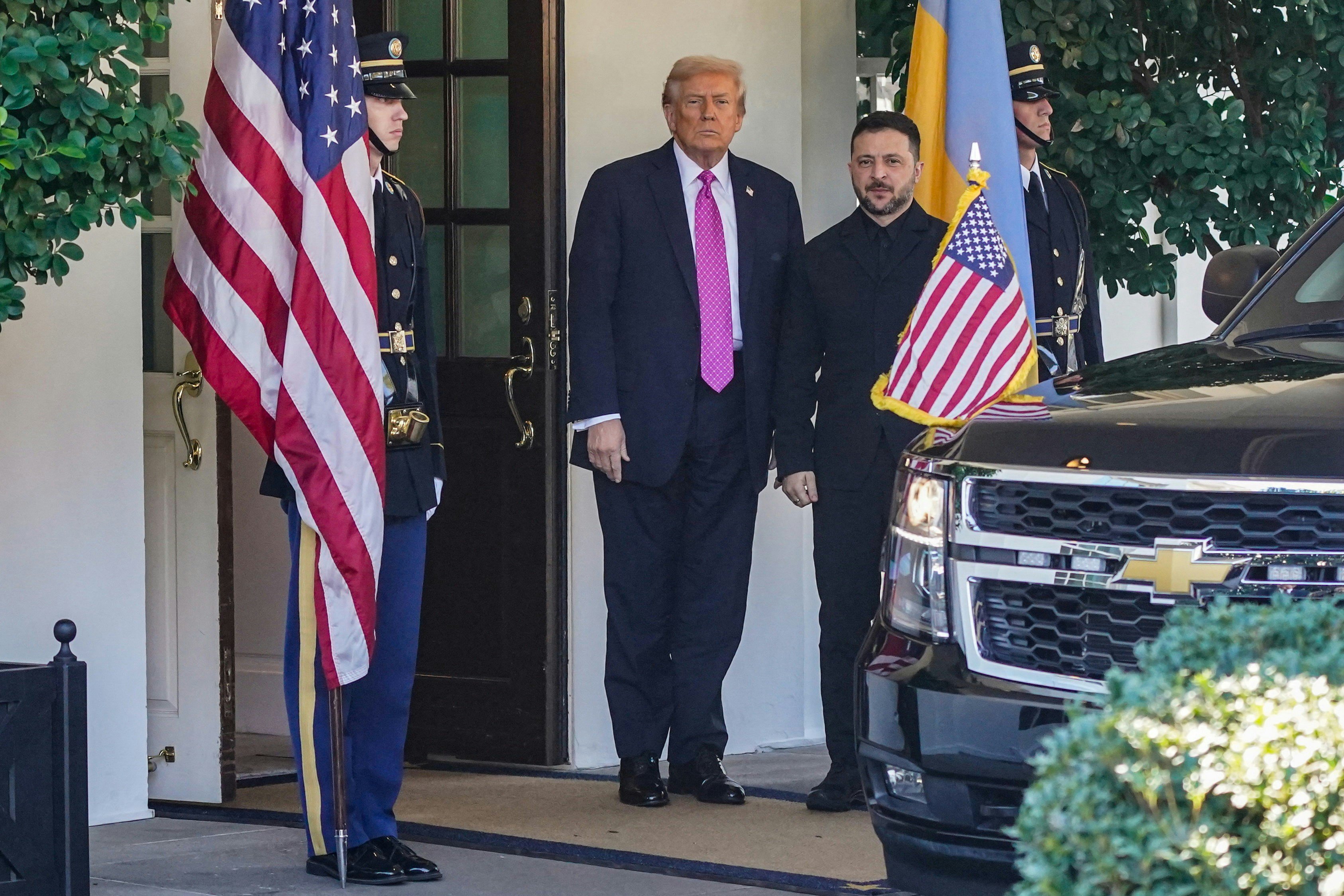 圖為2025年10月17日，烏克蘭總統澤連斯基訪問白宮，與美國總統特朗普會面。（Reuters）