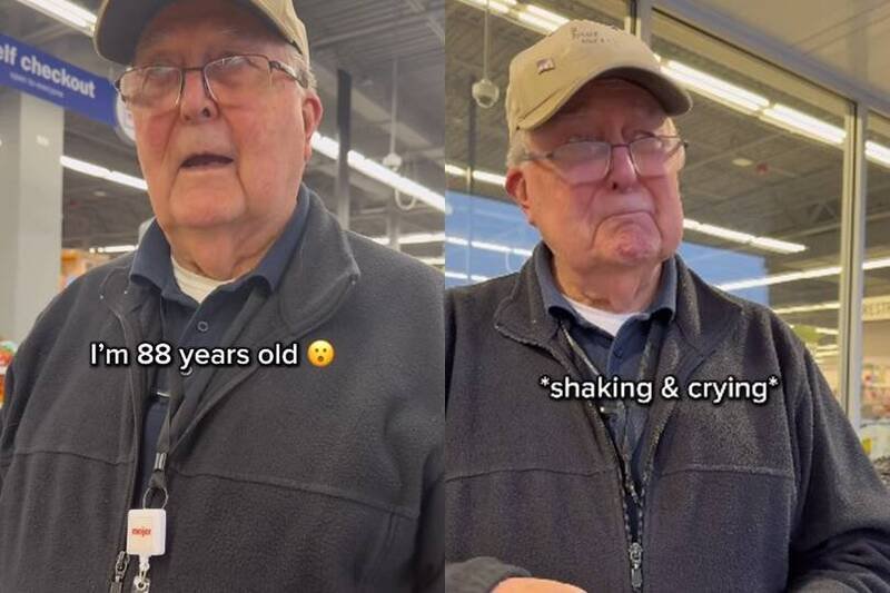 美国88岁老兵的公司破产，导致退休金全没，其妻更罹患重病，需负担高额医药费；他只好重返职场。（图截自IG／itssozer）