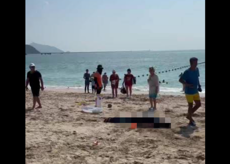 中国海南岛三亚市海滩，发生3死砍人案。（图撷自微博）