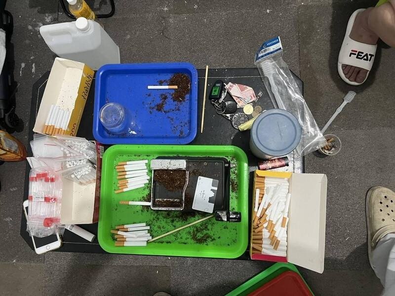 彰化检警破获两处「彩虹烟」 秘密据点，起获成品及半成品。（彰化地检署提供）