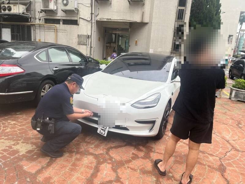 桃园警方凭AI系统查获「真号假牌」的案件。（警方提供）