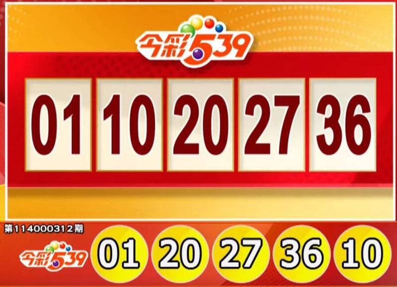 今彩539、39乐合彩开奖号码。（撷取自三立iNEWS《全民i彩券》）