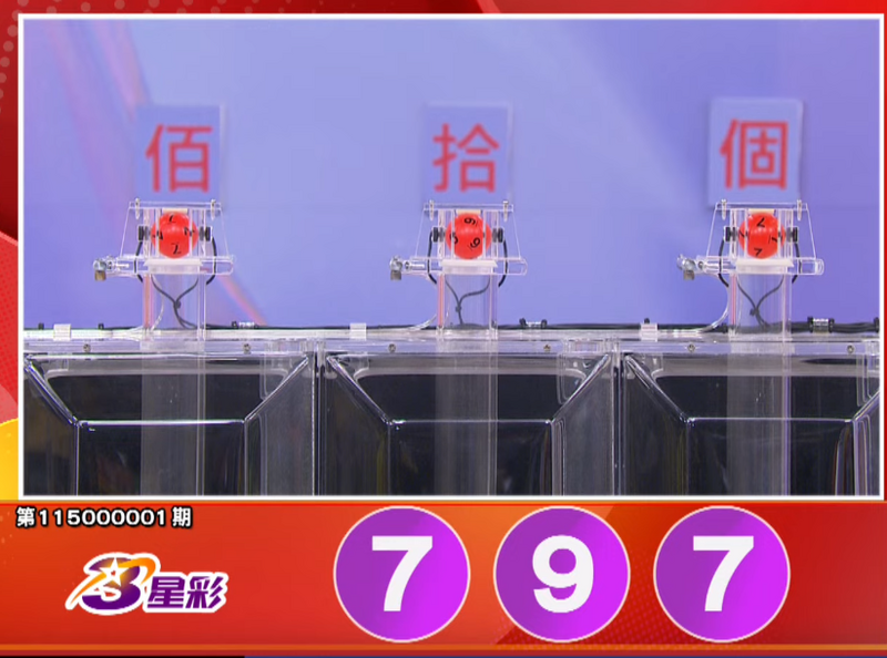 3星彩开奖号码。（撷取自三立iNEWS《全民i彩券》）