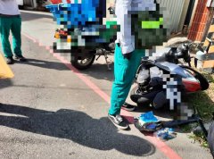 苗栗女骑士与男邮差撞上 皆送医