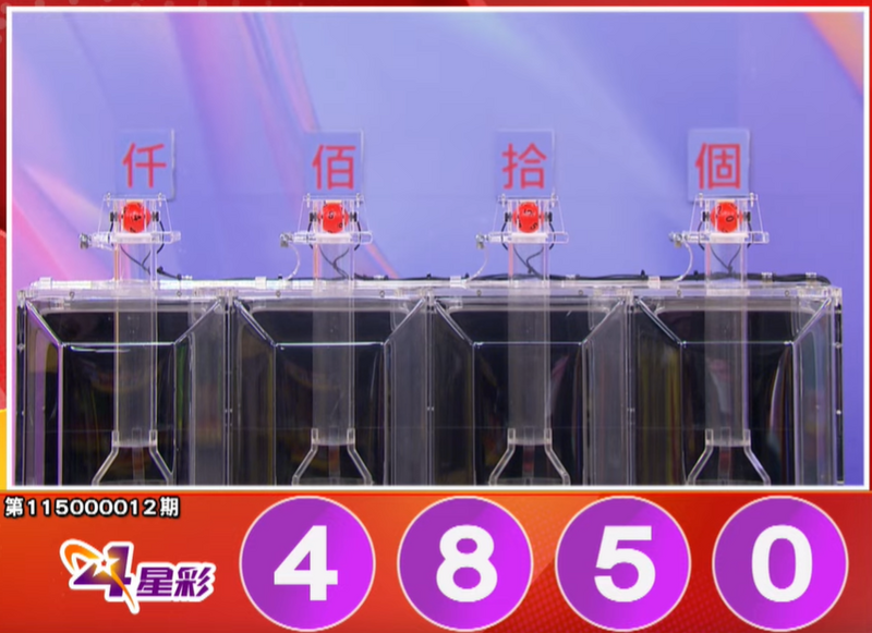 4星彩开奖号码。（撷取自三立iNEWS《全民i彩券》）