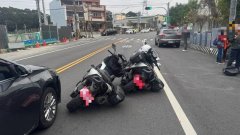 台13线三义路段连环追撞 2辆警用大型重机被撞