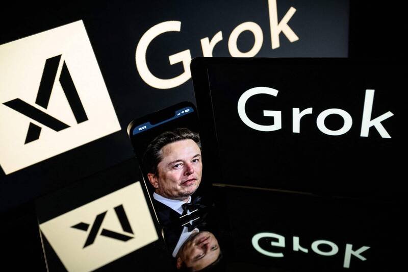 Grok生成性AI深伪图，欧盟调查马斯克旗下X平台。（ 法新社）