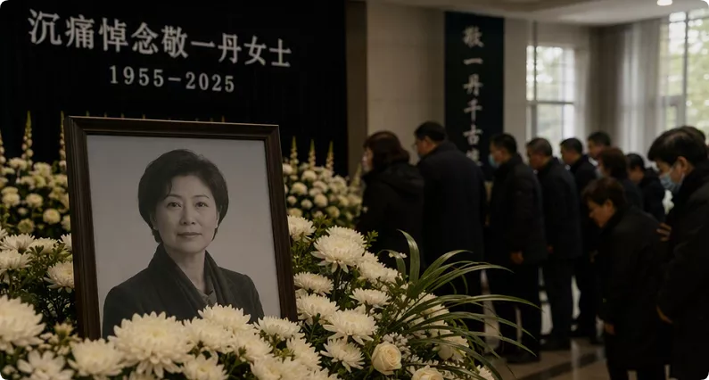 敬一丹遗体完成火化,丈夫神情悲痛